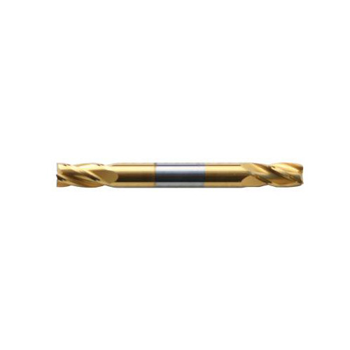 End Mill, 3/16 HSS, 4 Flute, Double End C/C TiN