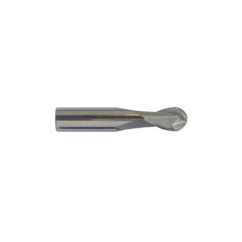 Carbide End Mill, 1/32 2 Flute Single End Ball Stub