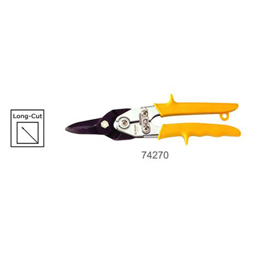 Figure Tin Snips Long Cut 10" Yellow