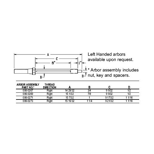 PN 006-0271 1" Arbor - Right Angle Attachment