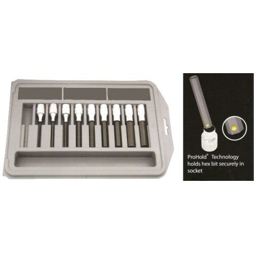 Bondhus 9Pc Socket Bit Set With Sockets - Inch, PN Bon-43299