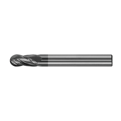 Carbide End Mill, TiAlN, 3/16 4 Flute Se Ball Stub 3/8