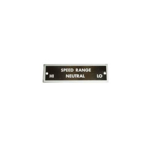PN 1579, Hi-Low Range Nameplate